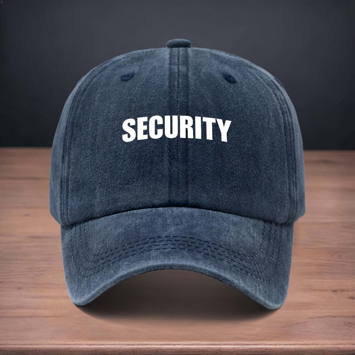 

Printed SECURITY Pattern Baseball Cap for Easy Travel, Versatile Soft Top Design for All Seasons, Adjustable Curved Brim Hat