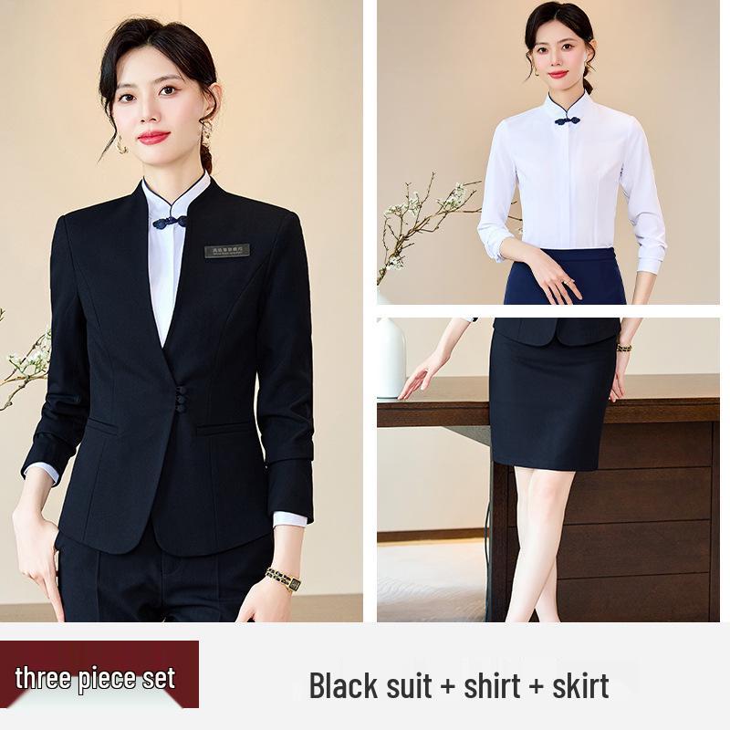 High-End Women's Workwear Set: Business Suit, Hotel Reception, Flight Attendant, Beauty Salon Uniform