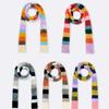 Y2K Style Sausage Thin Scarf Warm Color Splicing Rainbow Color Scarf  Cold Weather