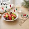 Eco Friendly Cocktail Sticks 100PCS Halloween Bamboo Toothpicks, Cute Tree Shaped Disposable Skewers, Festive Fruit Skewers Decorative Dessert Toppers
