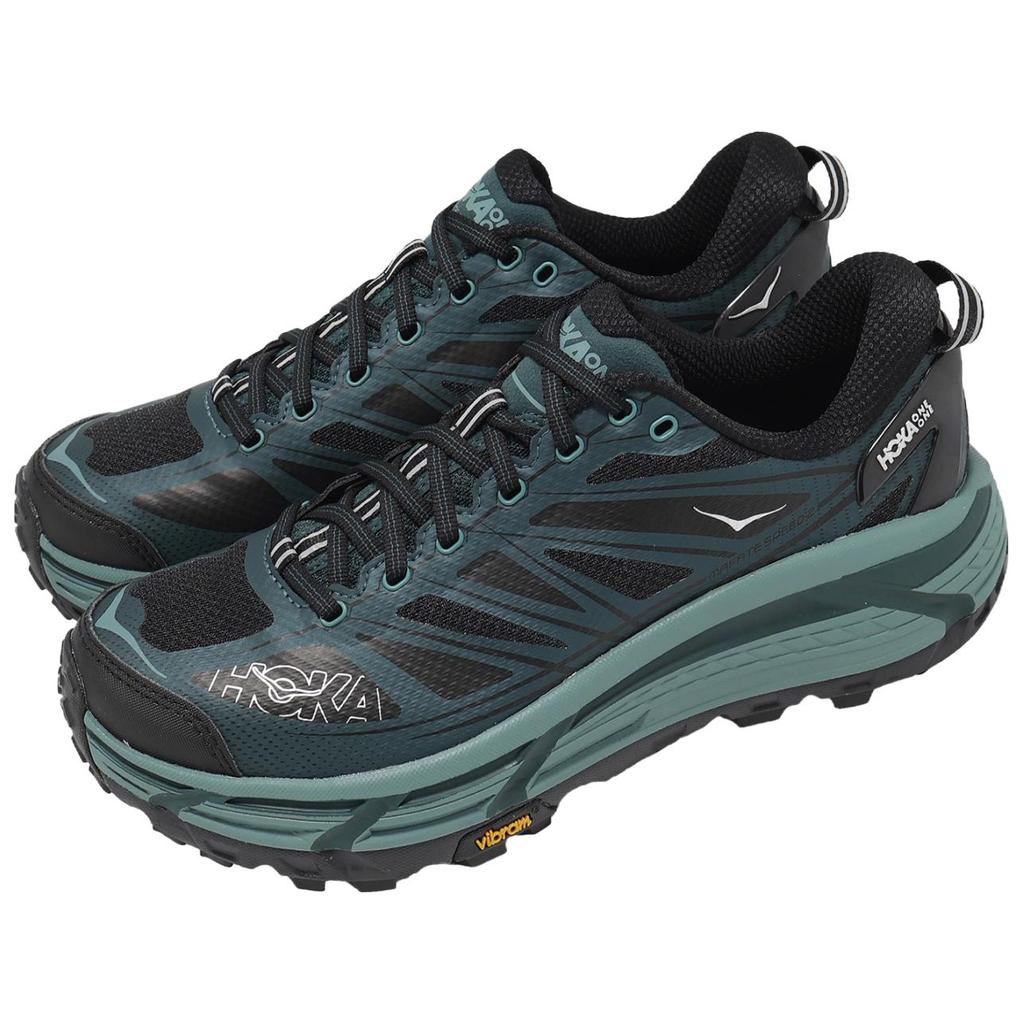 HOKA ONE ONE Mafate Speed 2 Trail Running Shoes Unisex Black Green 1126851-BBYL