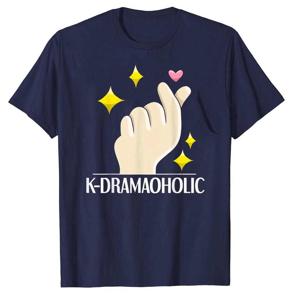 K-Drama Skjorta Rolig K-Dramaoholic Jag Älskar Koreanska Dramas T-shirts Herr Mode Casual T-shirt 100% Bomull Lös Oversized T-shirt