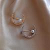 Fashion Sparkling Full of Rhinestone Brooches for Women Moon Pearl Star Lapel Pins Jewelry Accessory Gifts