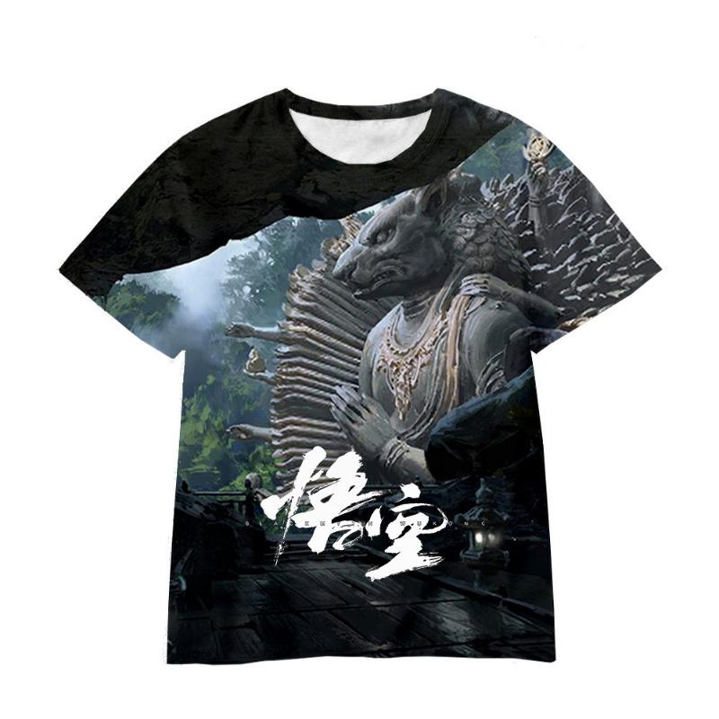 Wukong Cartoon Game 3D Digital Printed Loose Casual T-shirt