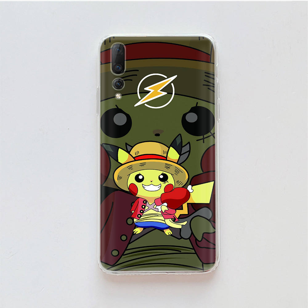 Transparent Case for Samsung A04 A14 A23 M33 M53 Realme 10 9 C35 C55 VIVO X80 Infinix Hot 30 Note 11 Tecno Spark 8P Pro P-33 Pokemons Pikachu