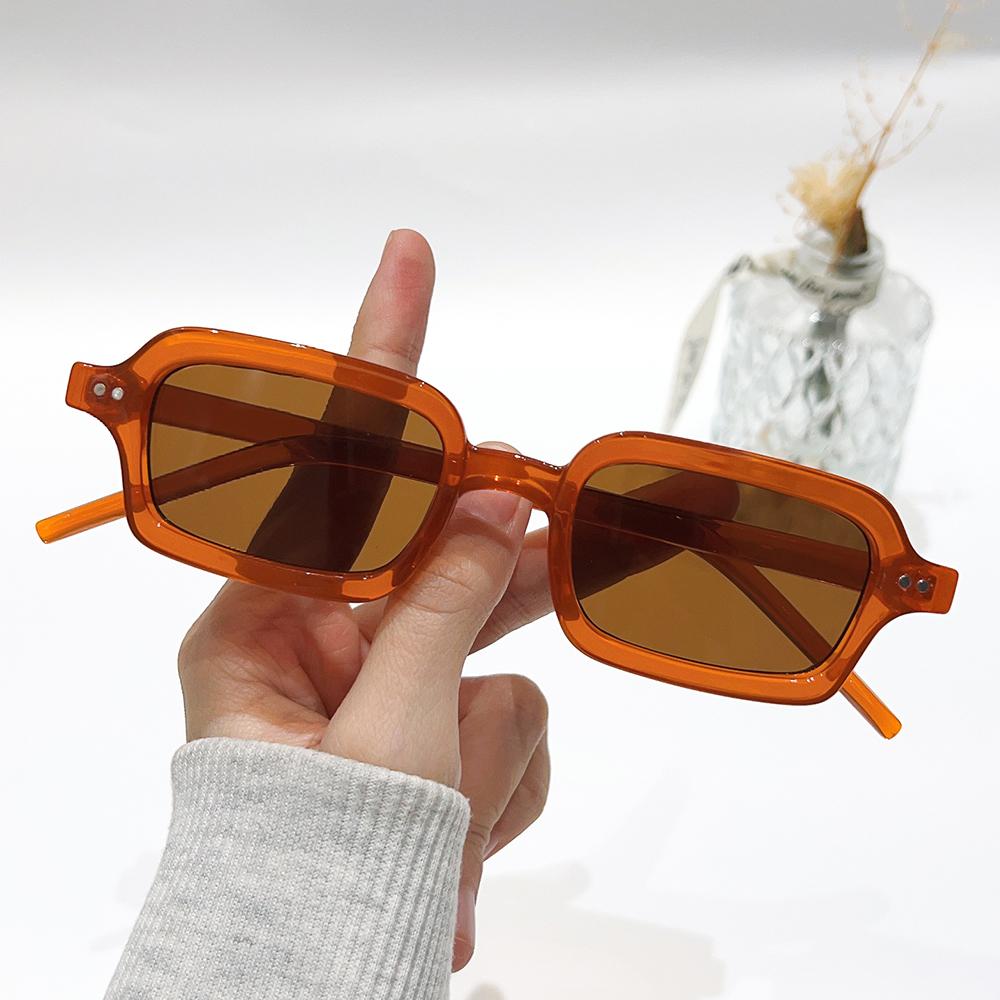 New Retro Rivet Square Small-Frame Sunglasses - INS Influencer Light Luxury Streetwear Shades