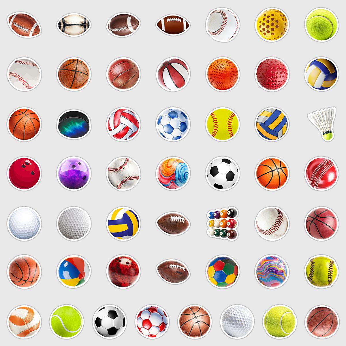 

50 Sports Graffiti Stickers: Baseball, Football, Basketball Decals for Water Bottles