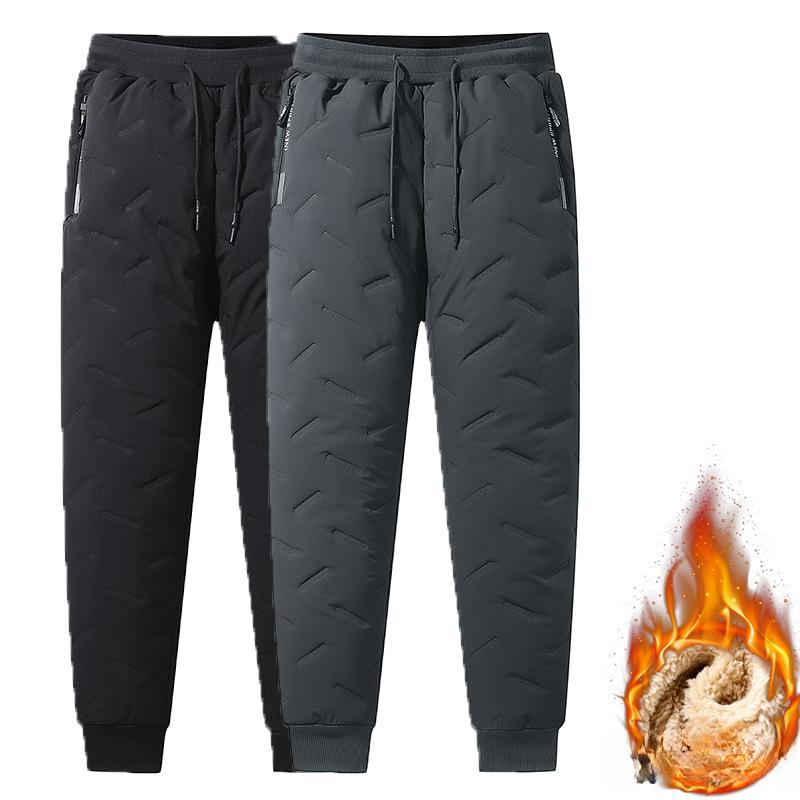 Winter Sweatwear Herren Plüsch Dicke Fleece Jogginghose Lammwolle Thermohose Freizeithose Wasserdicht Winddicht Warm Hose