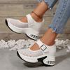 Fashion Plus Size 43 Women's Closed Toe Wedge Sandals Summer New Breathable Hollow Casual Air Cushion Platform Shoes Sandalias De Mujer