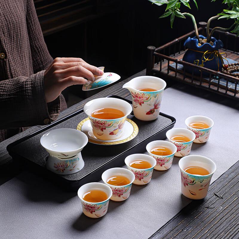 High-End Mutton Fat Jade Kung Fu Tea Set