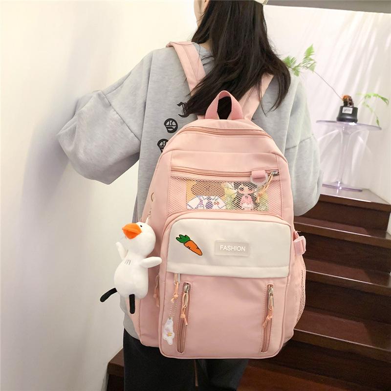 Large capacity schoolbag cute girl high school student junior high school student backpack fashion casual backpack