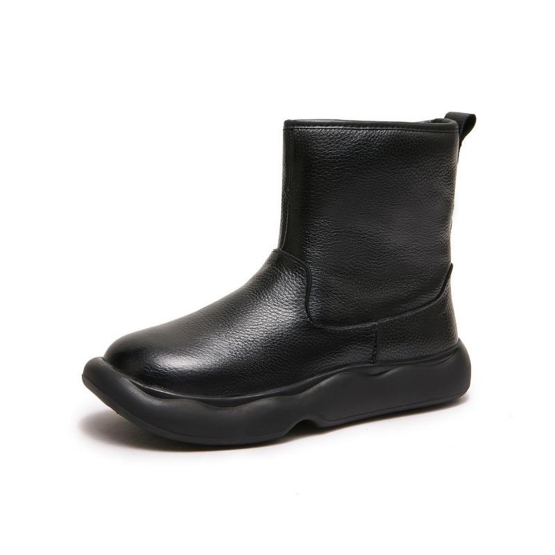 New Women's Shoes, Cotton Boots, Retro Round-toed Thickened Women's Ankle Boots
