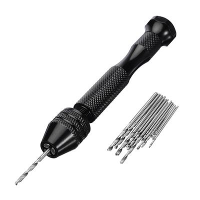 Adjustable Manual Hand Drill With Keyless Chuck Mini Micro Aluminum Hand Drill HSS Steel Twist Drill Bit Resin Mold Tools