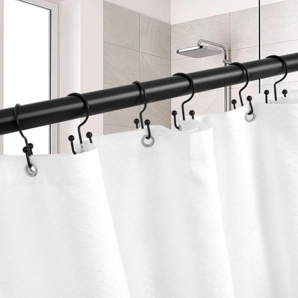 12 Stück Doppelseitige Rollende Duschvorhangringe Frei Gleitende Badezimmer Duschhänger Vorhangstangen