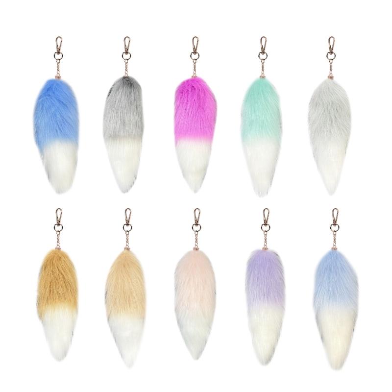 Plush Foxy Tail Keychain Soft and Comfortabel Key Holder 20cm Faux Furry Pendant Charm for Fashionable Accessories