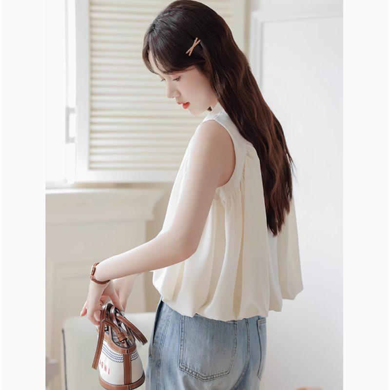 Women's Fresh French Sleeveless Summer Blouse 2025 - New Loose Fit Design