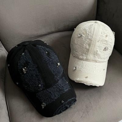 Star Rhinestone Personalized Pull Hole Baseball Cap Street Versatile Face Small Casual Cap