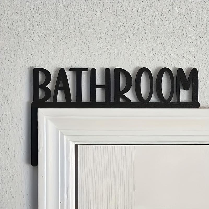 

Metal Bathroom Sign. Farmhouse wall hanging for door frame or above-door decor. чистый