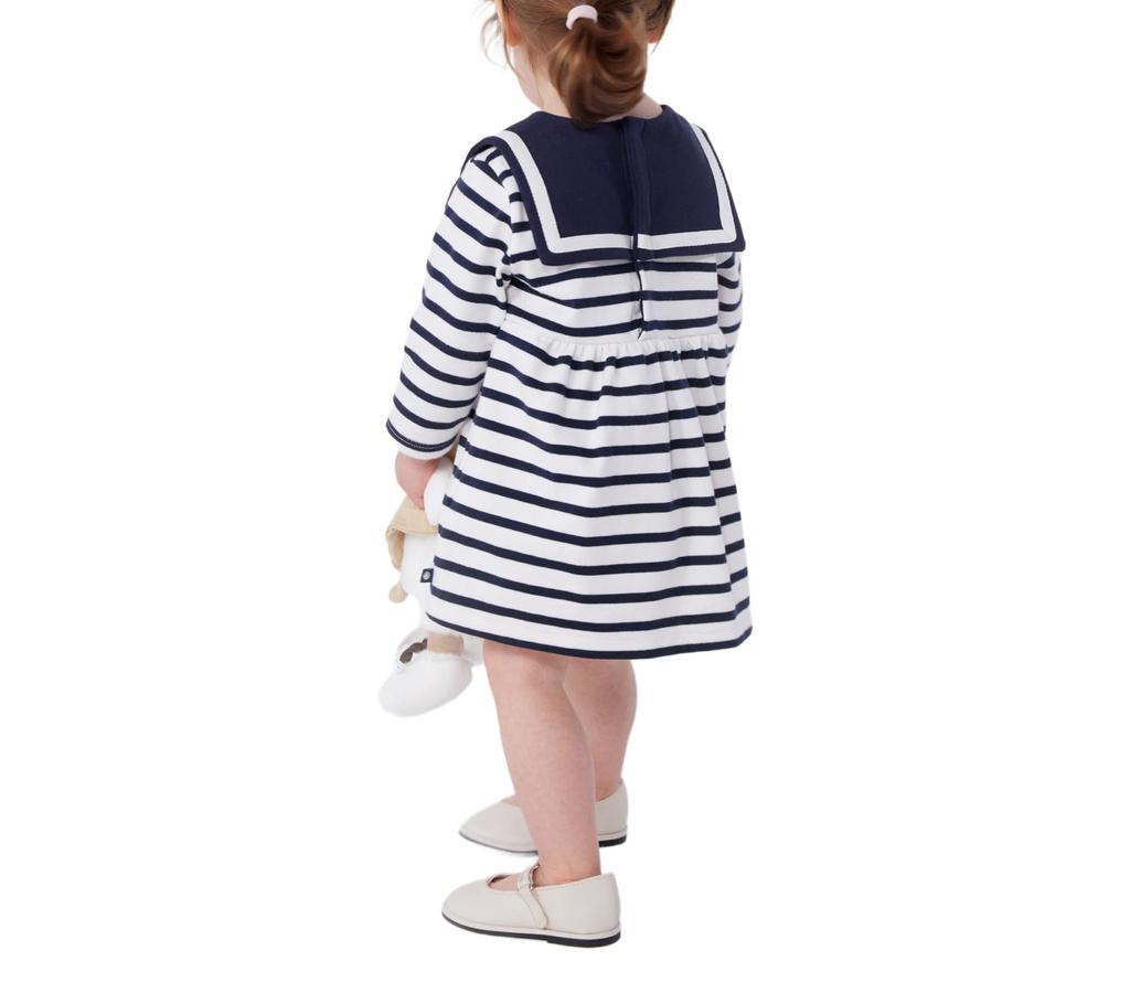 Dress A0CNY 12 Months 74cm [Petit Bateau] Off-white/Navy