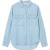 Levis SS24 Summer Collection Denim Solid Color Loose Long Sleeve Shirt Women Shirts Light-Blue 001BO-0001