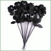 10pcs/Set Artificial Black Rose Bouquet Halloween Home Simulation Black Rose Fake Flower Wedding Par