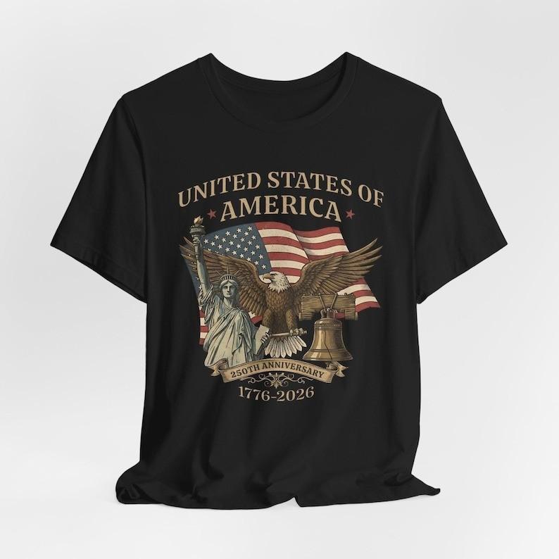USA 250th Anniversary Shirt, Vintage American Birthday Tee, USA Independence Day M