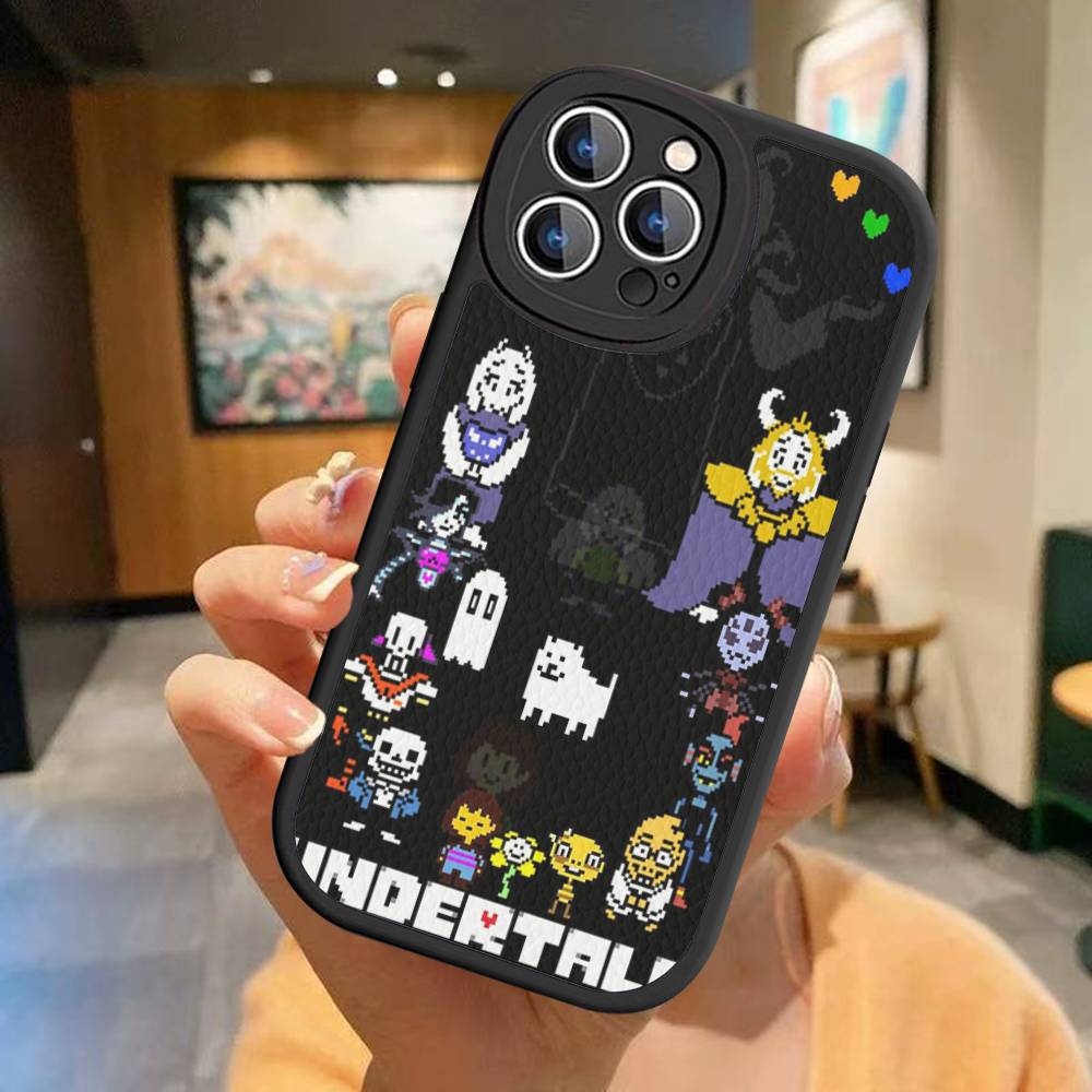 U-Undertale For IPhone 16 15 14 13 12 11 Pro Max Plus Leather Phone Cover