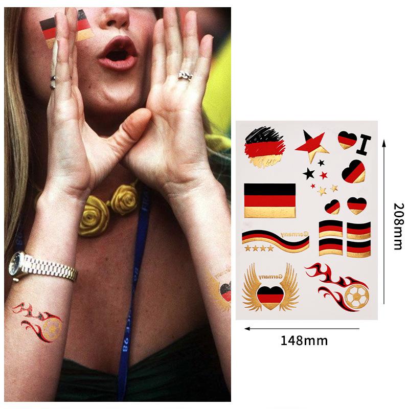 Tattoo Sticker Waterproof Bronzing Football World Cup Theme Event Holiday Tattoo