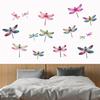 Colorful Dragonfly Wall Sticker Self Adhesive Wall Decal for Living Room Bedroom Entrance Nursery Home Wall Decor