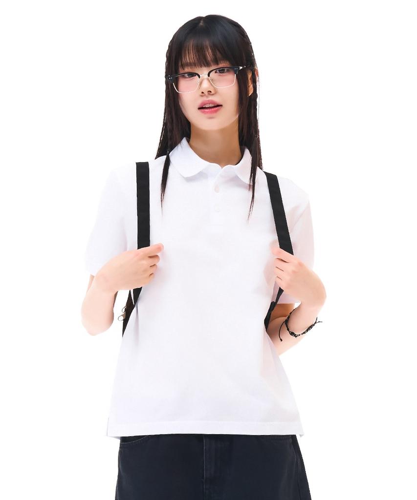 CHASECULT Unisex Cool Pique Collared T-Shirt - White