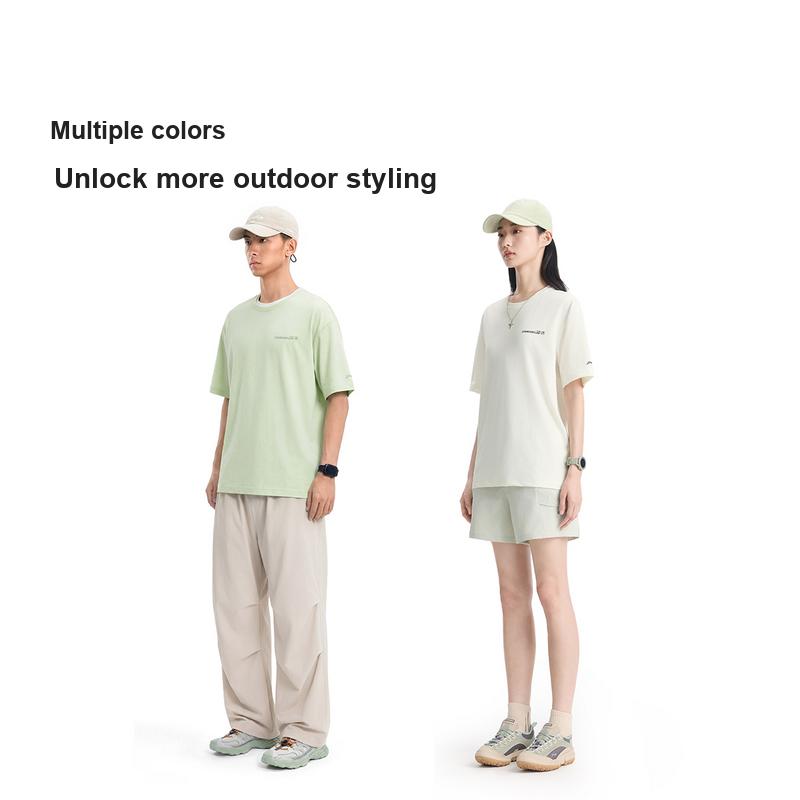 Li-Ning Outdoor Quick-Dry Cool Loose Short Sleeve T-Shirt Unisex tops Off-White ATSW407-1