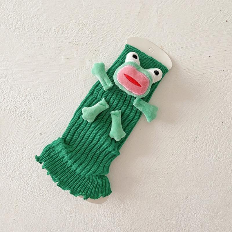 Stylish Funny Cartoon Leg Covers for Parties Or Cosplay Women Girls Cute 3D Stuffed Ugly Frogs Leg Warmers Boot Cuffs