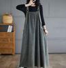Japan and South Korea Large Size Women's Clothing Spring and Summer Medium and Long Strap Skirt Women's Loose and Thin Denim Strap Skirt Bigswingdress