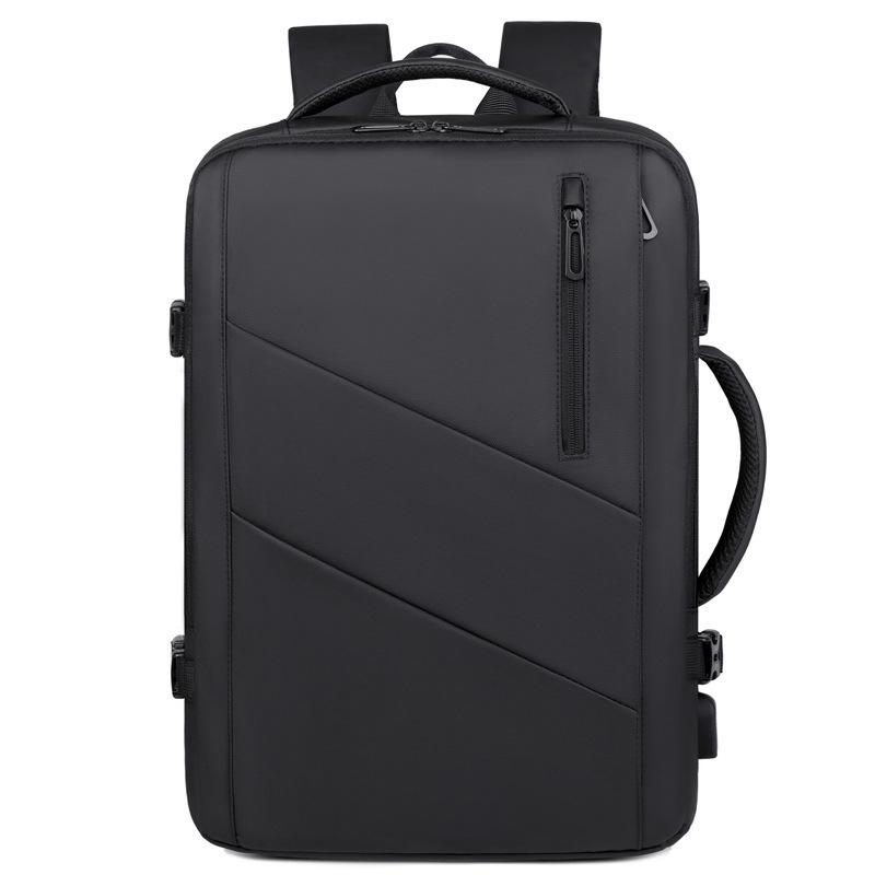 High-End Leather Film Water-Repellent Business Backpack with Large Capacity