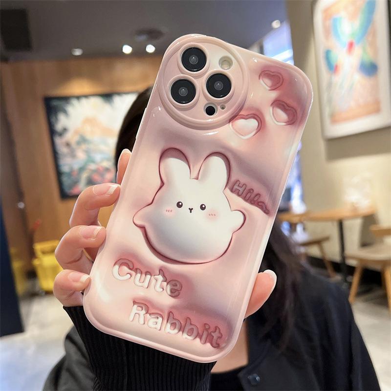 3D visual sense is suitable for iphone13 mobile phone case Apple 15promax creative 14 women's cartoon xr anti-drop soft
