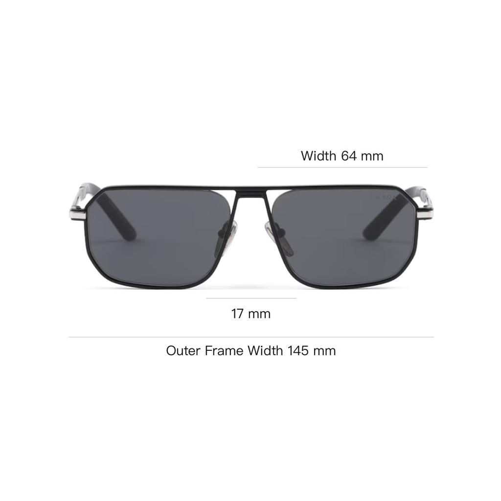 Prada Pilot Style Sunglasses With Engraved Temples Men sunglasses Black SPRA53E1BOF05S0C059