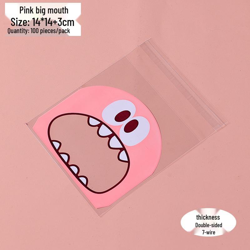 Foodie Little Monster Snowflake Crisp Self-Adhesive Gift Bags, Cookie & Candy Packaging, 100-Pack, 3 Color Options