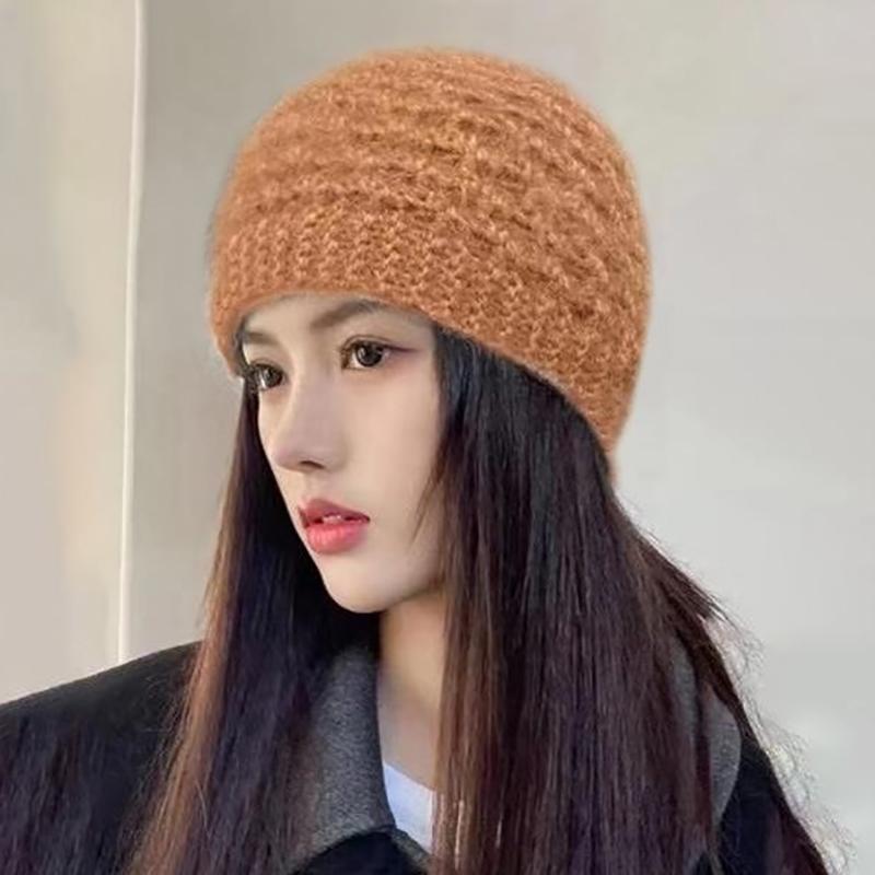 Autumn Winter Warm Knit Headband  Solid Color Elastic Hairbands For Women Girls Windproof Scrunchies Neckerchief Headwear