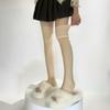 Autumn and Winter Nude Bare Leg Artifact Over The Knee Stockings Nude Skin Tone Double-layer Warm Velvet High Tube Socks Half-length Stockings Women