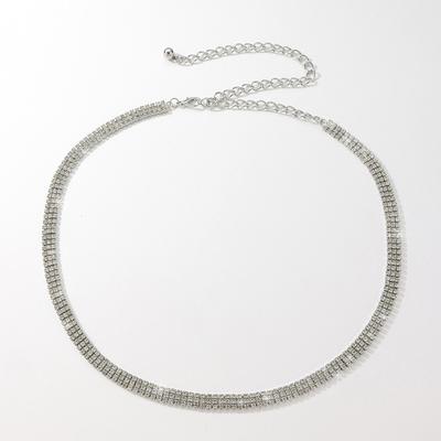 Gorgeous and Fashionable Women's Waist Chain Full Diamond Women's Light Luxury Style Elegant Blingbling Flash Drill Waist Chain