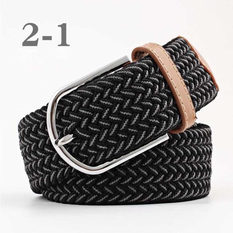 2026 New Fashion High Quality Explosive Women's Canvas Belt Men's Elastic Belt Casual Stretch Woven Pin Buckle Belt