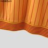 INCERUN Men Round Neck 3/4 Sleeve Striped Print Stitching Summer T-shirts Tops