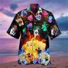 Men's 2024 Casual 3D Shirts Playing Card Printed Fun Shirts Street men's Summer Short Sleeved Clothing Men's Outdoor Clothing