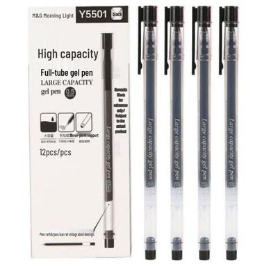 M&G AGPY5501 0.5mm Black Large Capacity Gel Pens, 12-Count Box