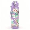 1PC Vintage Coffee Tea Cup Floral Print 750ml Color Plastic Sports Water Bottle Leakproof Flip Straw Lid Suitable for Sports Office Home Use