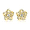 Cross Pentagram Zircon Stud Earrings Female, Flower Flower Small Fragrance Temperament Winding Earrings, Versatile Earrings