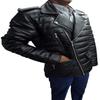 Noora Men'S Genuine Lambsk Black Leather Quilted Style Puffer Jacket | Men's Black Real Leather Quilted Slim Fit Motorcycle Jacket Gift For Him