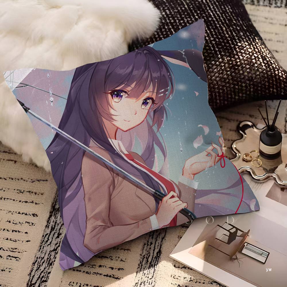 Rascal Does Not Dream Of Bunny Girl Cushion Cover Decorative Pillow Sofa Home Decor Case Pillow Cases