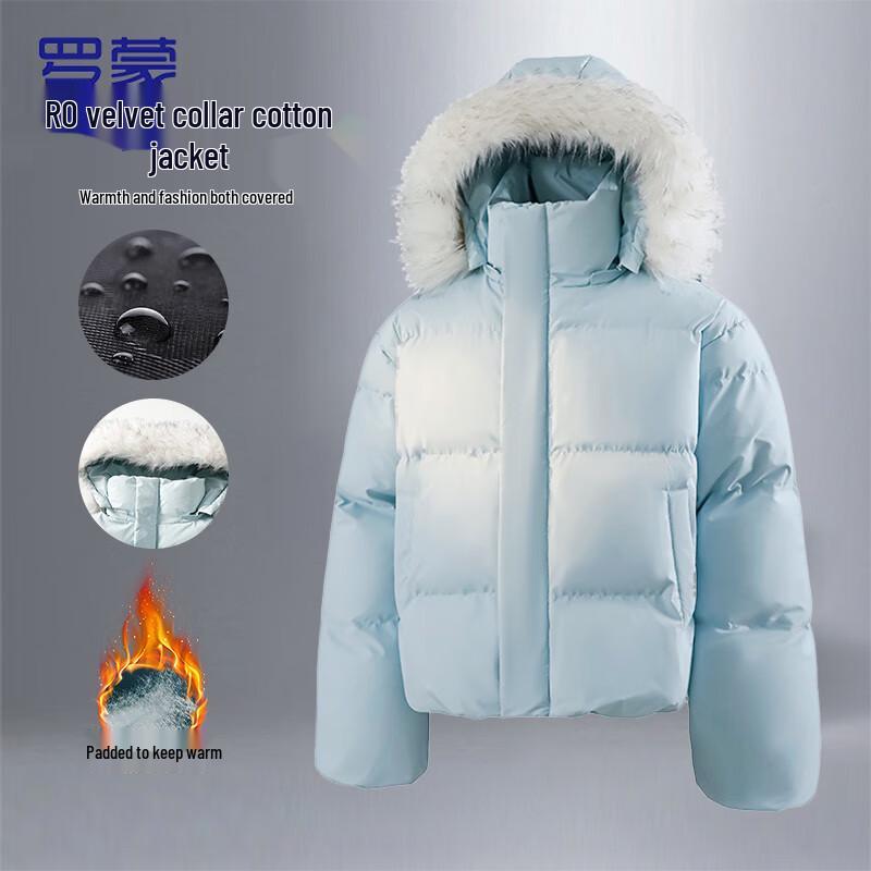 

ROMON Men s Plush Hooded Padded Winter Jacket 2XL