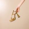 2026 Summer New Mature Gold Silver Women Platform Sandals Hot Gladiator High Heels Lady Nude Shoes Plus  Big Size 43 46
